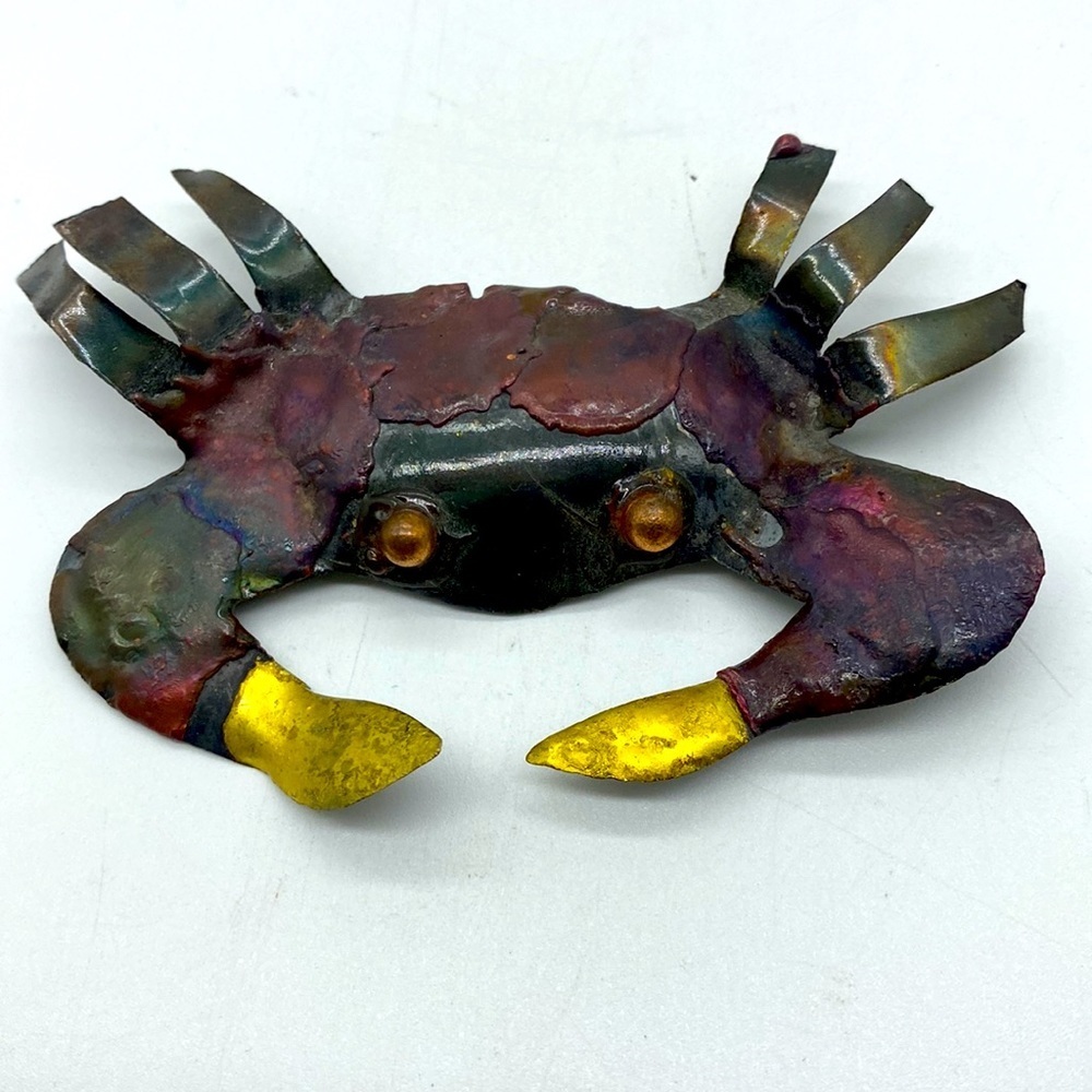 Metal Art Crab Pin Vintage